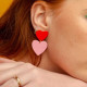 Boucles d'oreilles Crush rose/rouge - Demisel
