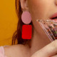 Boucles d'oreilles Georges rose/rouge - Demisel