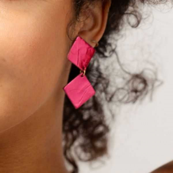 Boucles d'oreilles Arlette jaune - Demisel