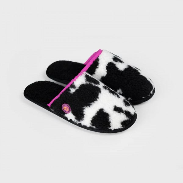 Chaussons mules sherpa vache - Billybelt