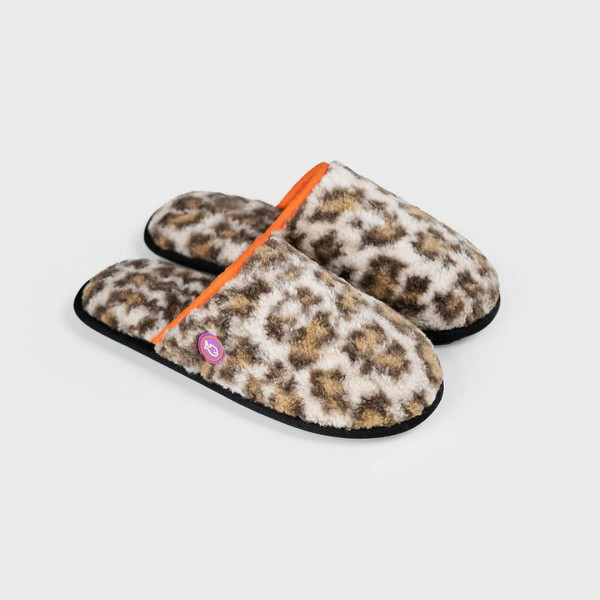 Chaussons mules sherpa léopard - Billybelt