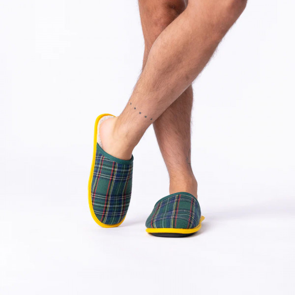 Chaussons à carreaux vert  - Billybelt