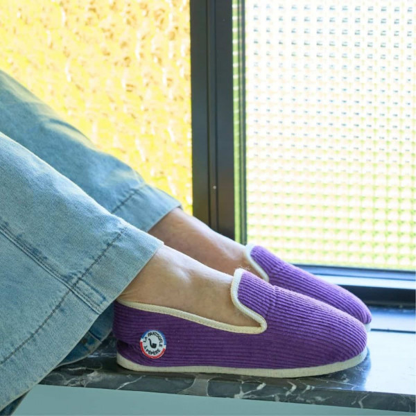 Charentaises Pépette Rétro Violette - La pantoufle à pépère