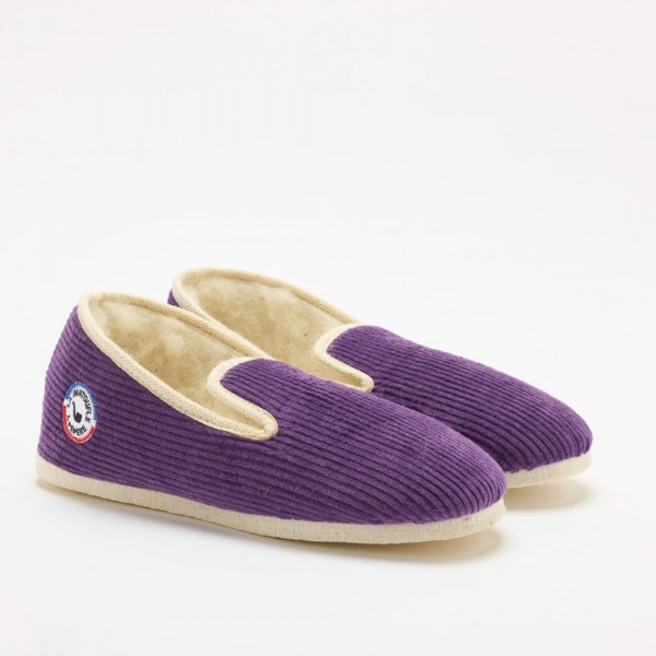 Charentaises Pépette Rétro Violette - La pantoufle à pépère