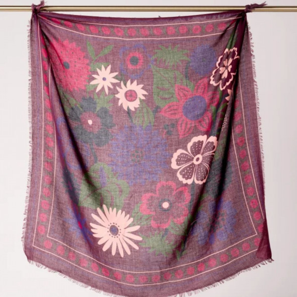 Foulard Winter bloom Figue - Maradji
