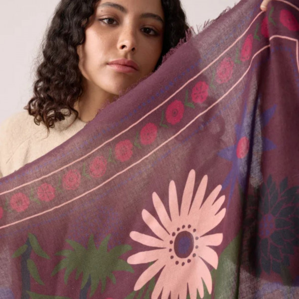 Foulard Winter bloom Figue - Maradji