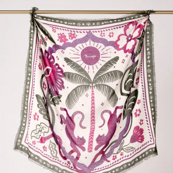 Foulard Tiger in the palmeraie figue - Maradji