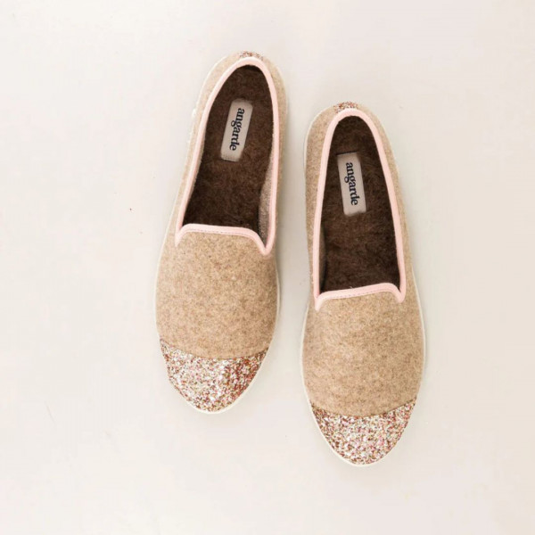 Chaussons sable et paillettes- Angarde