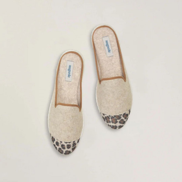 Mules beige et léopard- Angarde