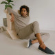 Chaussons gris et bordeaux - Angarde