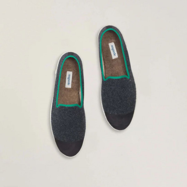 Chaussons bleu marine et vert - Angarde