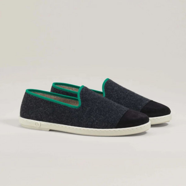 Chaussons bleu marine et vert - Angarde