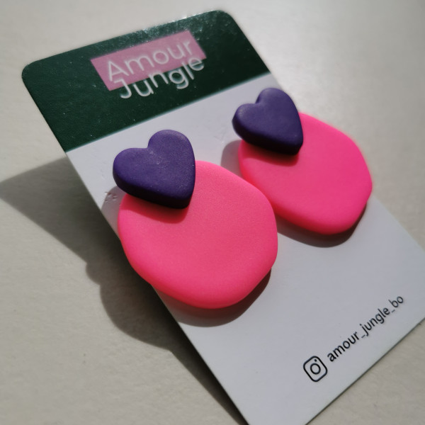 Boucles d'oreilles Aimée rose