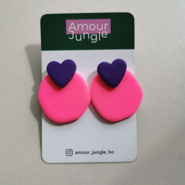 Boucles d'oreilles Aimée rose