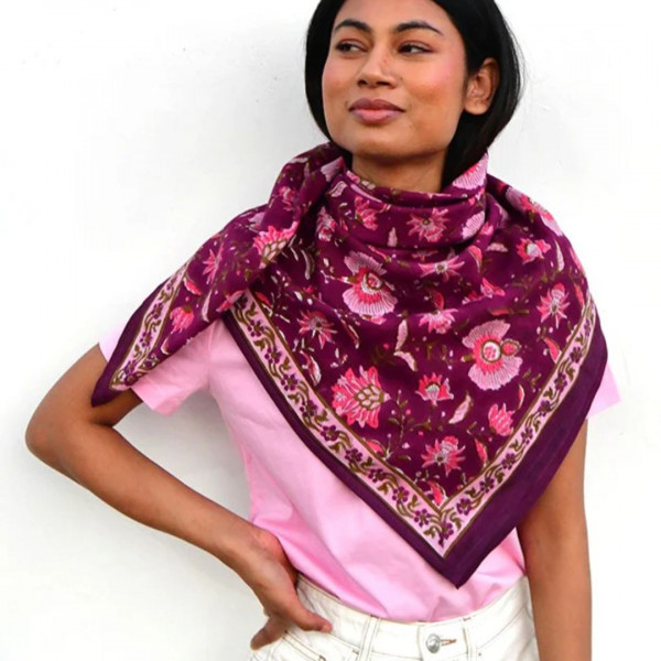 Foulard Théodora betterave - Byzantine