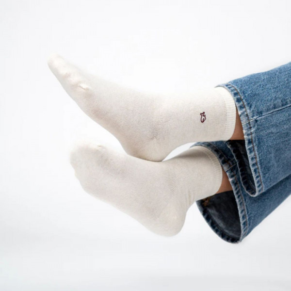 Chaussettes pailletées écru  - Billybelt