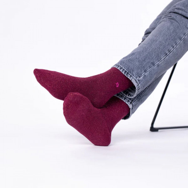 Chaussettes pailletées lie de vin - Billybelt