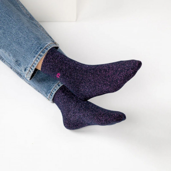 Chaussettes pailletées marine - Billybelt