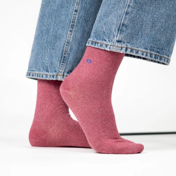 Chaussettes pailletées bois de rose - Billybelt