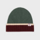 Bonnet en laine kaki, bordeaux et beige- Billybelt