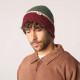 Bonnet en laine kaki, bordeaux et beige- Billybelt