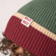 Bonnet en laine kaki, bordeaux et beige- Billybelt
