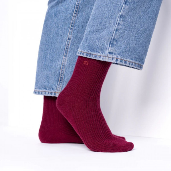 Chaussettes en laine bordeaux - Billybelt