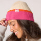 Bonnet en laine beige, rose et orange- Billybelt
