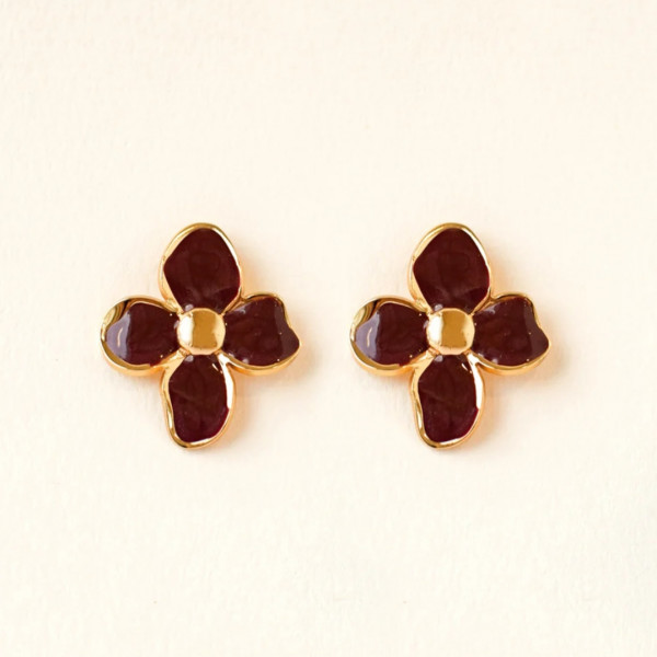 Boucles d'oreilles Latica bordeaux