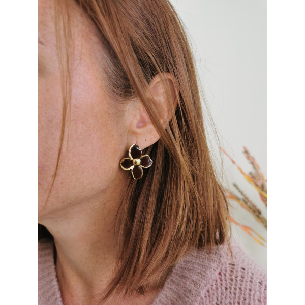 Boucles d'oreilles Latica bordeaux