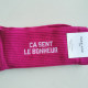 Chaussettes "Ca sent le bonheur" framboise- Félicie Aussi