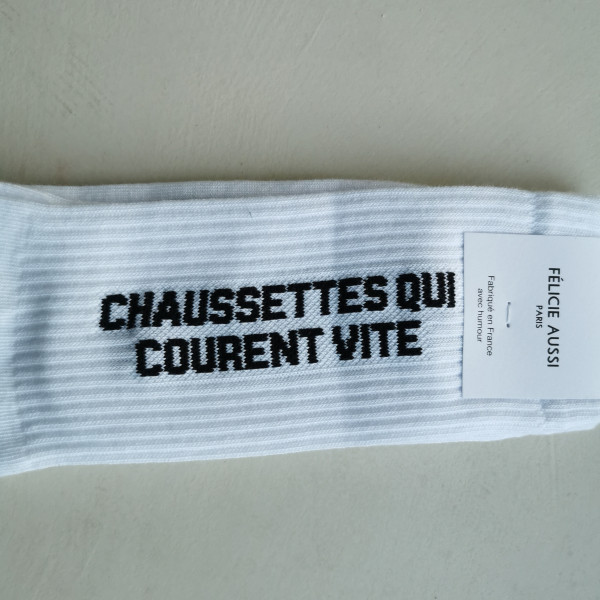 Chaussettes qui courent vite blanches - Félicie Aussi