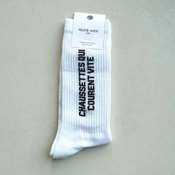Chaussettes qui courent vite blanches - Félicie Aussi