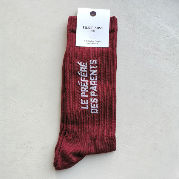 Chaussettes le préféré des parents bordeaux - Félicie Aussi