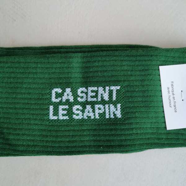 Chaussettes Ca sent le sapin vert - Félicie Aussi