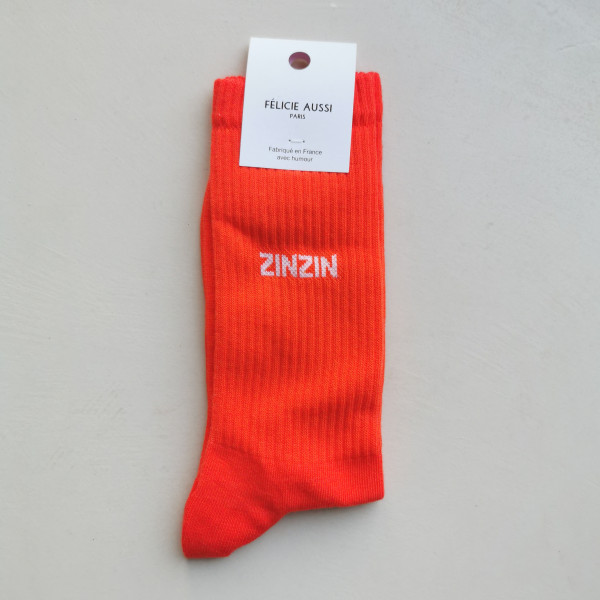 Chaussettes Zinzin orange - Félicie Aussi