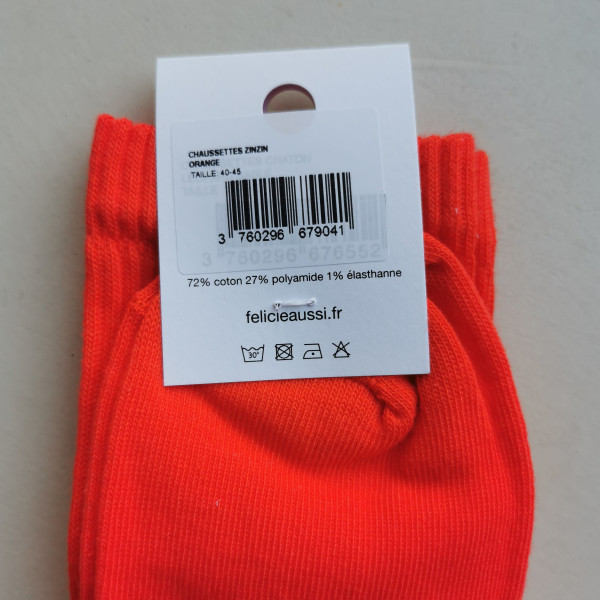 Chaussettes Zinzin orange - Félicie Aussi