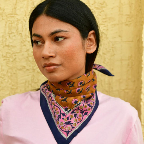 Petit Foulard Séléné fauve - Byzantine