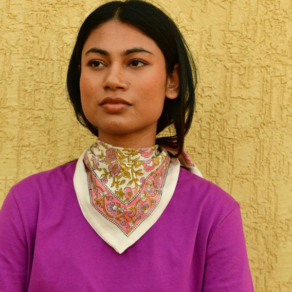 Petit foulard Calypso Écru- Byzantine