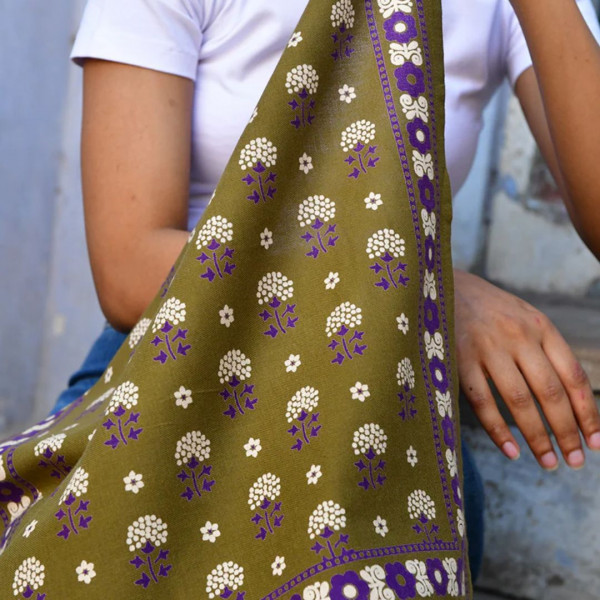 Petit foulard Anastase olive- Byzantine