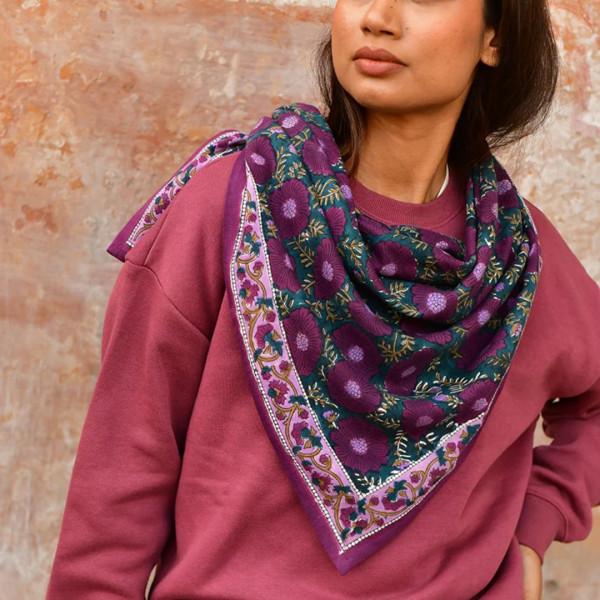 Foulard Ravenne Prune- Byzantine