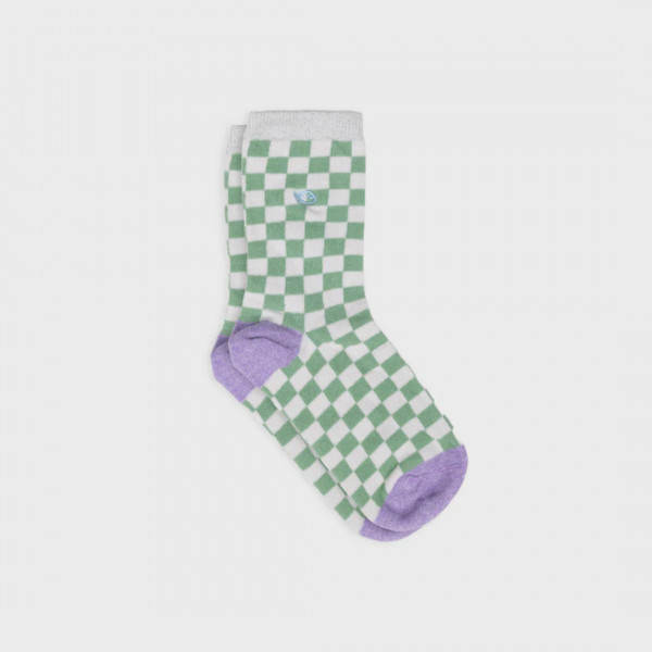 Chaussettes carreaux blanc et vert - Billybelt