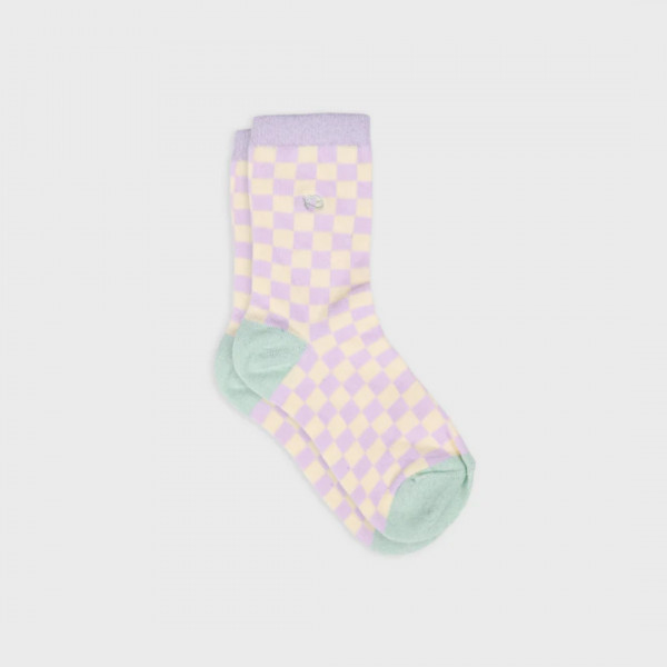 Chaussettes carreaux violet et jaune - Billybelt