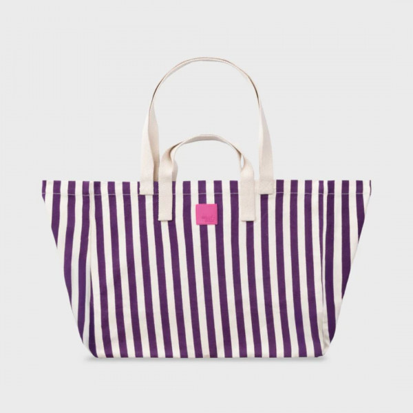 Sac cabas à rayures violet et écru - Billybelt