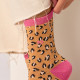 Chaussettes léopard pailletées orange et rose - Billybelt
