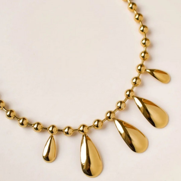 Collier Tamica acier doré - Coquerico