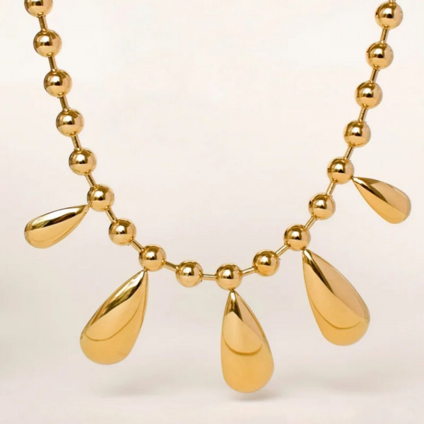 Collier Tamica acier doré - Coquerico