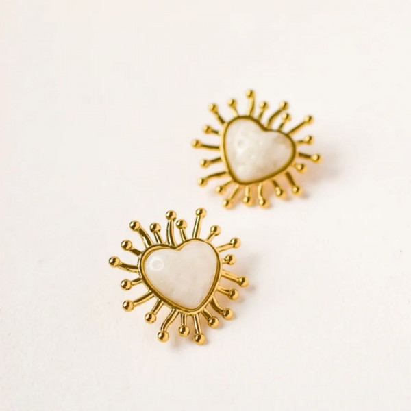 Boucles d'oreilles Milis blanches - Coquerico