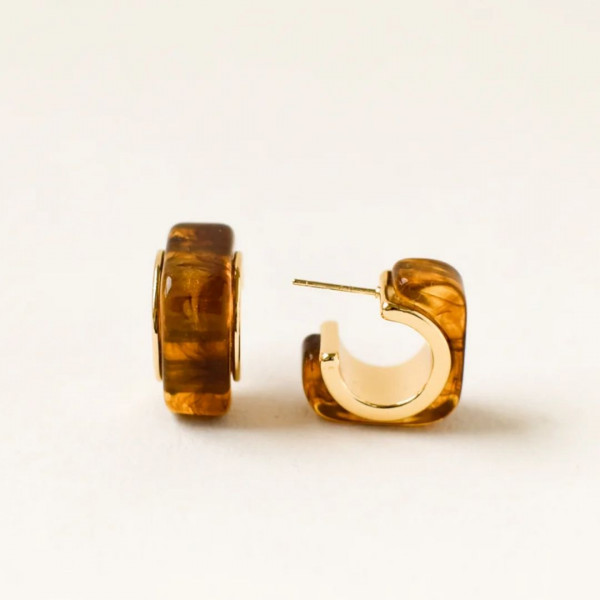 Boucles d'oreilles Elna marron - Coquerico