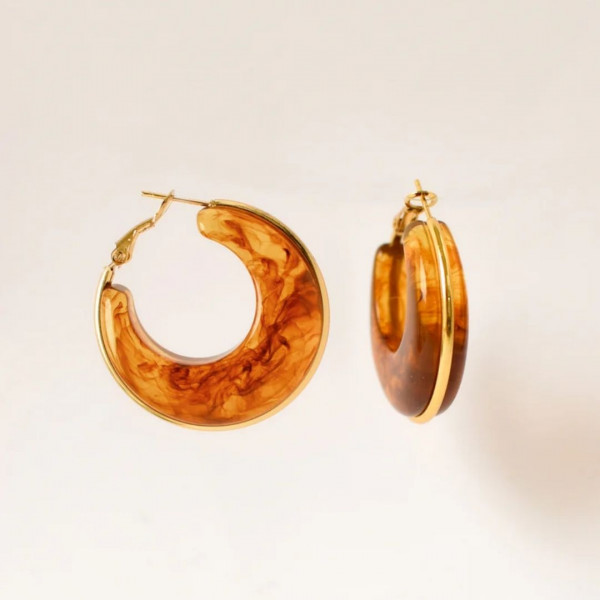 Boucles d'oreillesAuria Marron - Coquerico